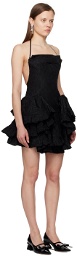 SHUSHU/TONG Black Ruffled Minidress