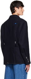 ADER error Navy Brushed Blazer