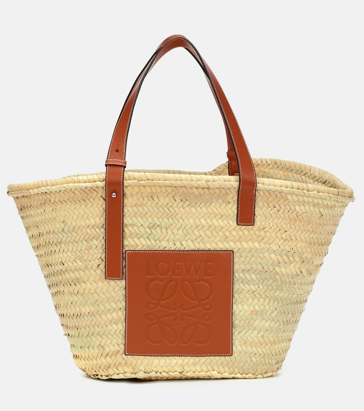 Loewe - Large leather-trimmed basket tote Loewe