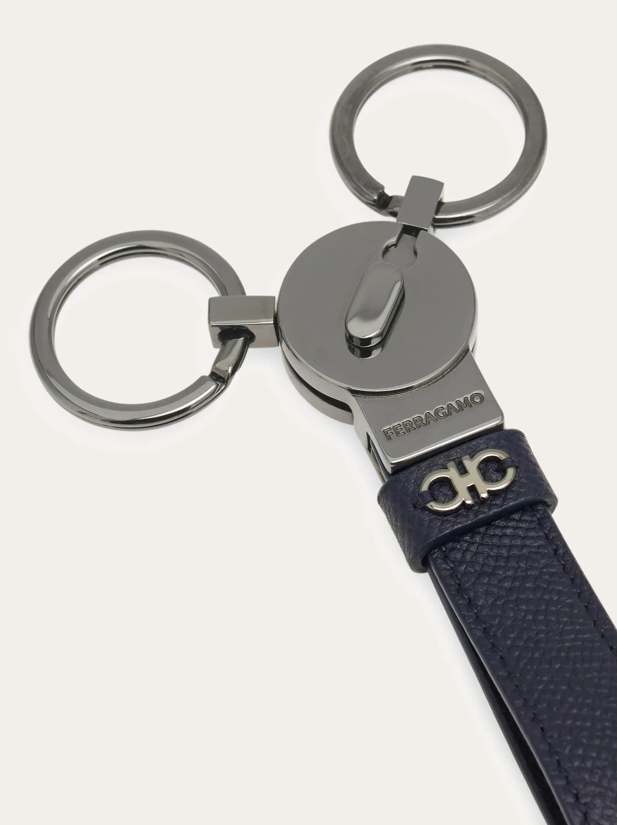 Ferragamo Mens Gancini key holder in Blue