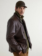 LOEWE - Louis Wain Futurist Cat Leather-Trimmed Appliquéd Embroidered Cotton-Canvas Baseball Cap - Brown