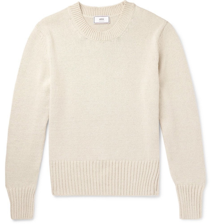 Photo: AMI - Cotton and Linen-Blend Sweater - Men - Cream