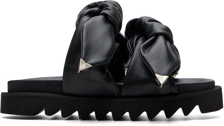 Photo: Toga Pulla Black Leather Flat Sandals