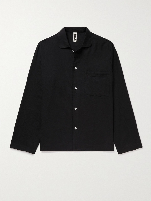 Photo: TEKLA - Organic Cotton-Flannel Pyjama Shirt - Black