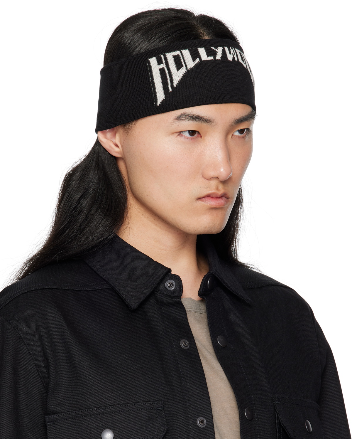 Rick Owens DRKSHDW Black 'Hollywood' Cotton Headband Rick
