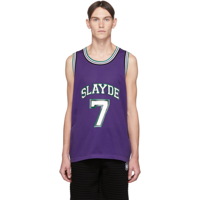 Photo: Neil Barrett Purple Slayde Tank Top