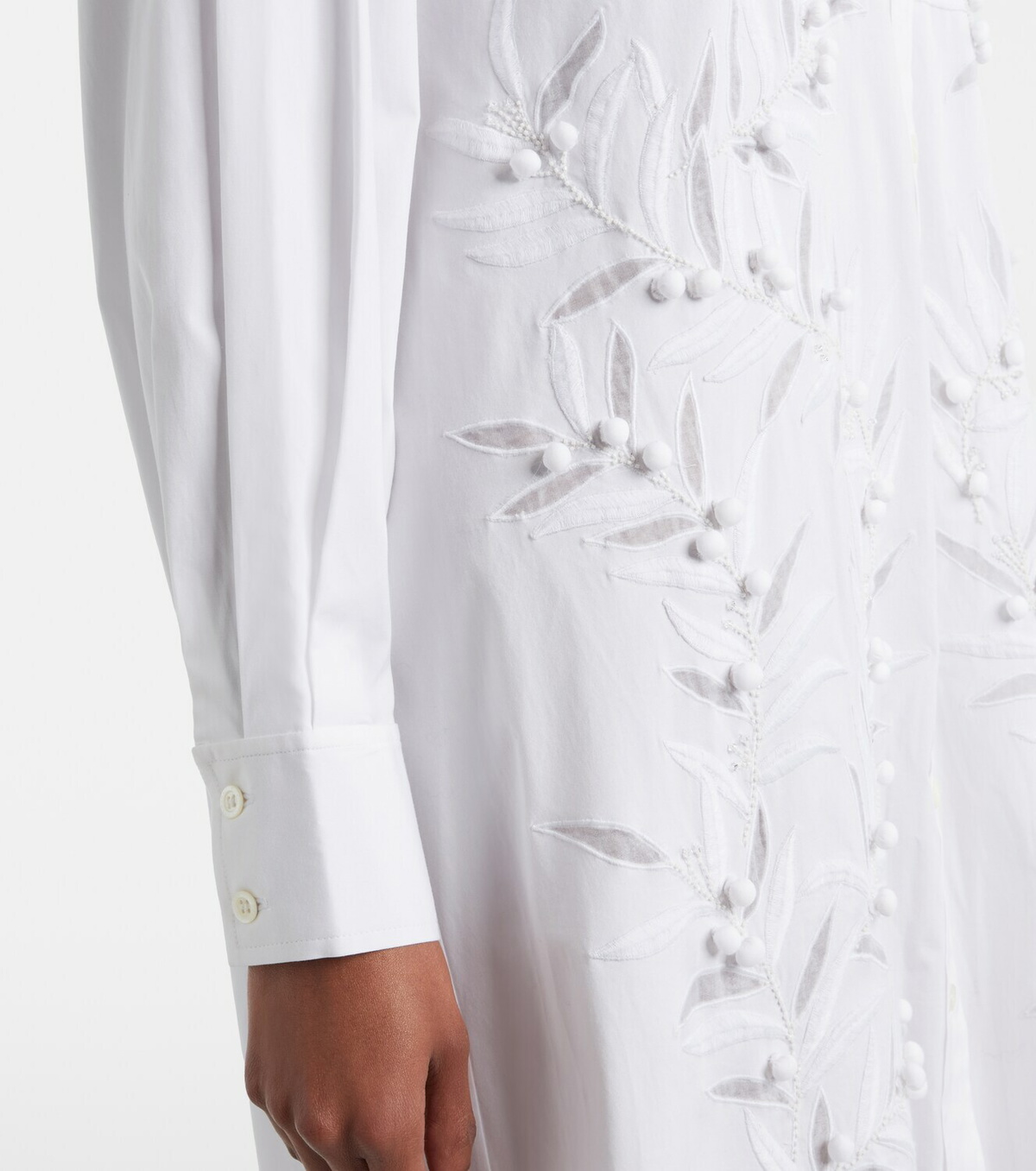 Carolina Herrera Embroidered cotton-blend gown