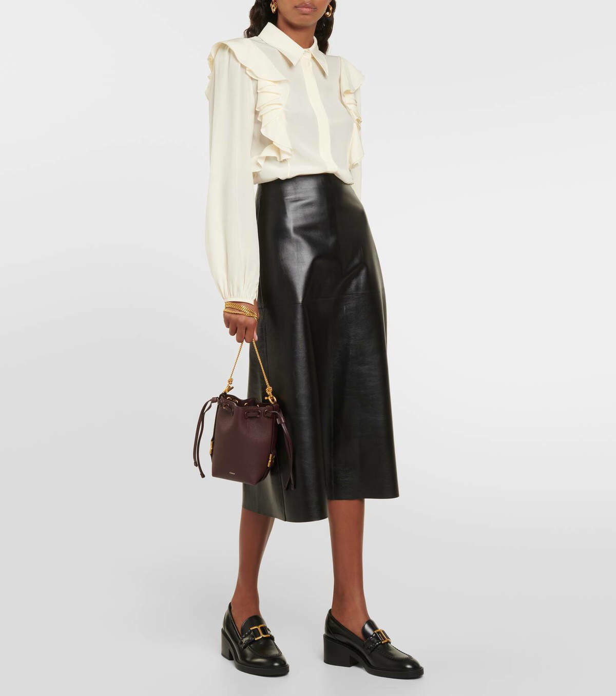 Chloé Marcie Mini leather bucket bag