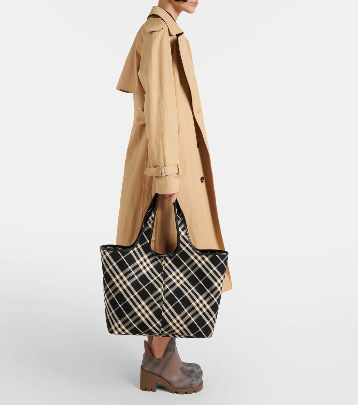 Burberry Burberry Check Medium canvas tote bag