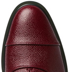 Thom Browne - Cap-Toe Pebble-Grain Leather Oxford Shoes - Burgundy