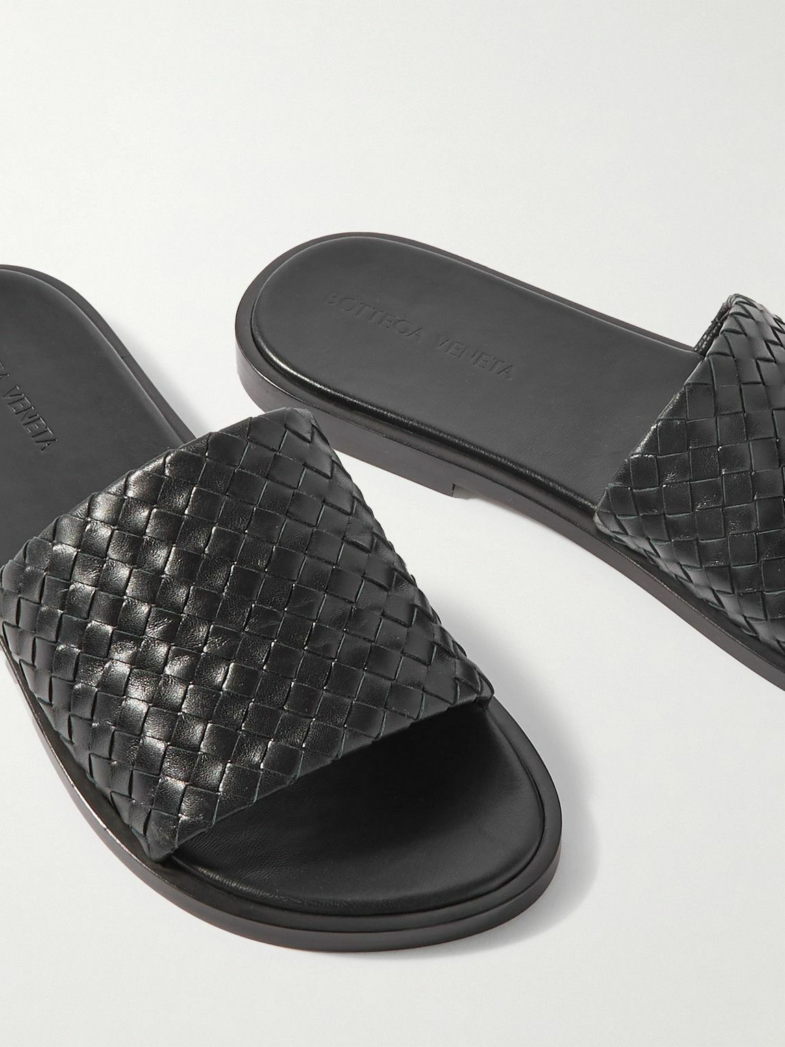 Bottega Veneta - Intrecciato Leather Sandals - Black