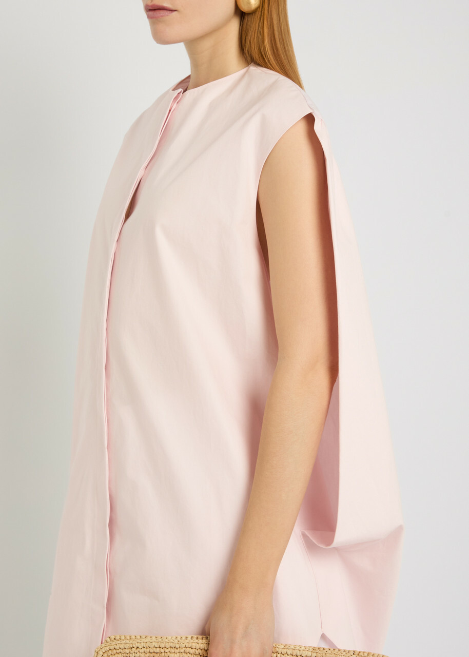 Jacquemus La Robe Berlingot Cotton-poplin Mini Shirt Dress Light Pink