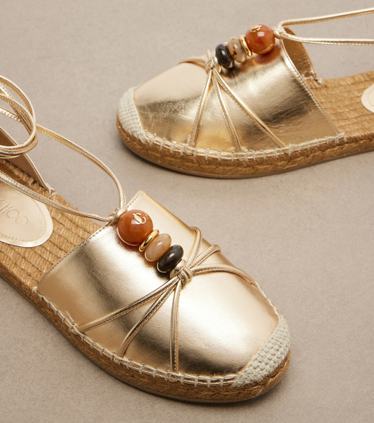 Jimmy Choo Lemi embellished leather espadrilles