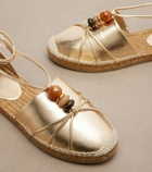 Jimmy Choo Lemi embellished leather espadrilles