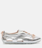 Simone Rocha Cutout metallic leather sneakers