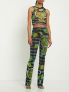 OTTOLINGER - Lime Printed Stretch Mesh Leggings