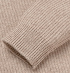 Incotex - Ribbed Mélange Virgin Wool Sweater - Men - Beige