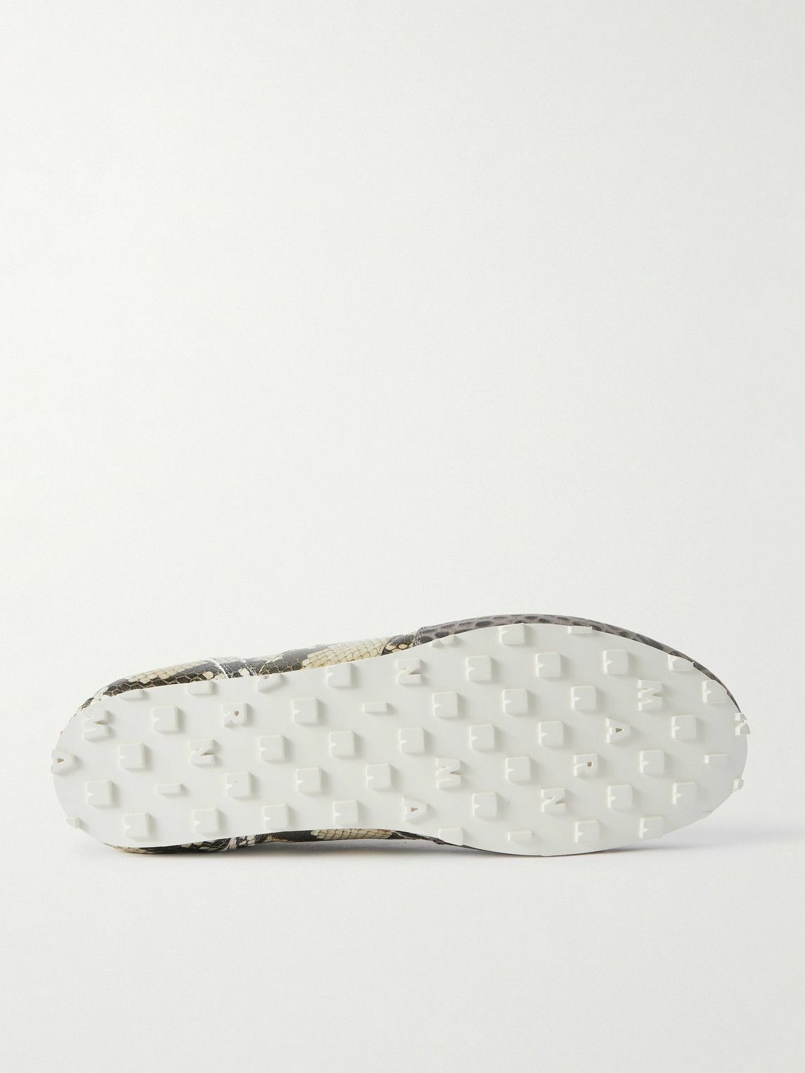 Marni - Logo-Embroidered Croc and Snake-Effect Leather Sneakers - Gray
