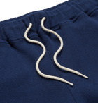 De Bonne Facture - Tapered Brushed Fleece-Back Cotton-Jersey Sweatpants - Blue