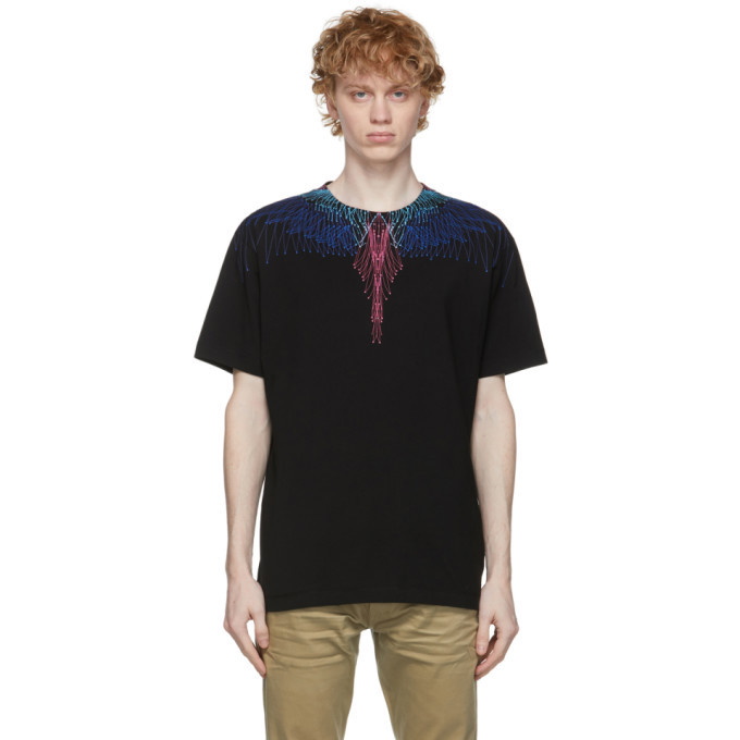 Photo: Marcelo Burlon County of Milan Black and Multicolor Wings T-Shirt