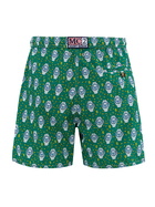 MC2 Saint Barth Man Lightweight Fabric Swim-shorts Lighting Micro Fantasy With Watches Print