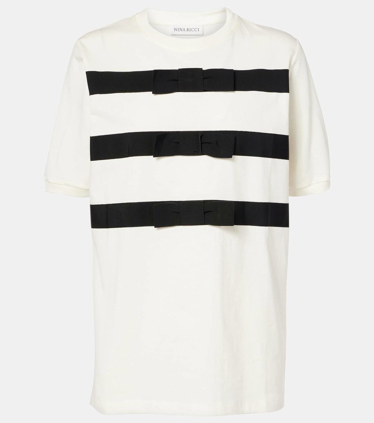Nina Ricci Bow-detail cotton jersey T-shirt