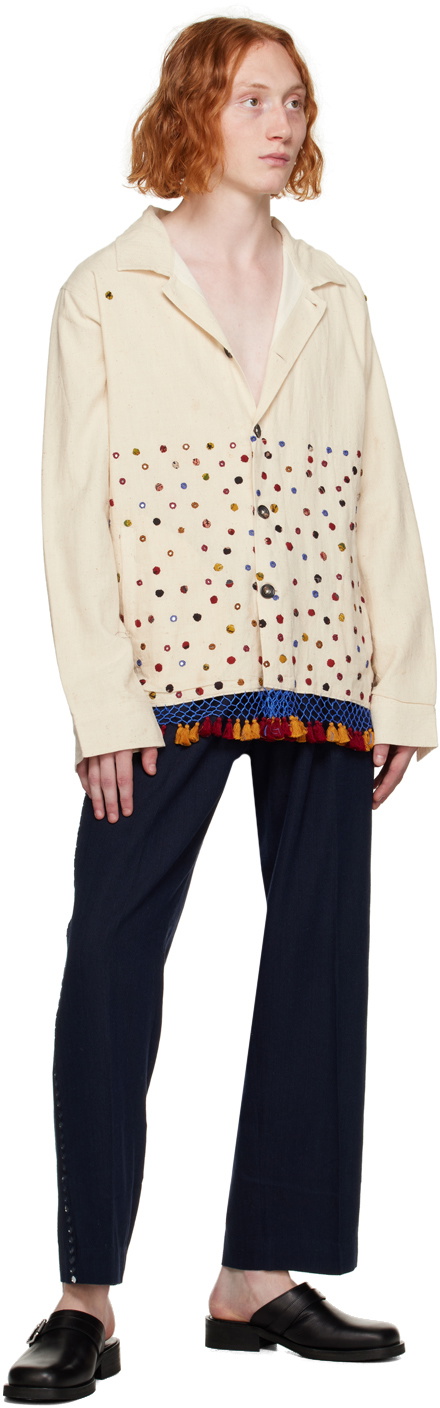 Karu Research Beige Fringed Jacket