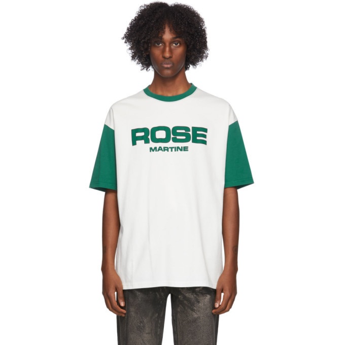 Photo: Martine Rose White and Green Contrast T-Shirt
