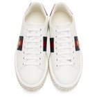 Gucci White Crystal New Ace Platform Sneakers
