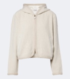 Moncler Hooded waffle-knit cardigan