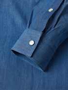 Caruso - Lyocell-Chambray Shirt - Blue