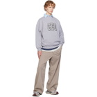 Balenciaga Gray & Blue 'CEO' Team Logo Dry Molleton Shirt Crewneck