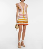 Anna Kosturova Farrah striped crochet minidress