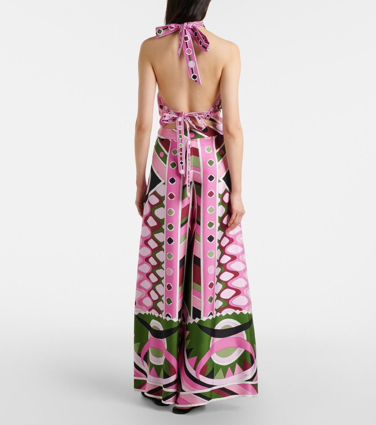 Pucci Vivara silk satin wide-leg pants
