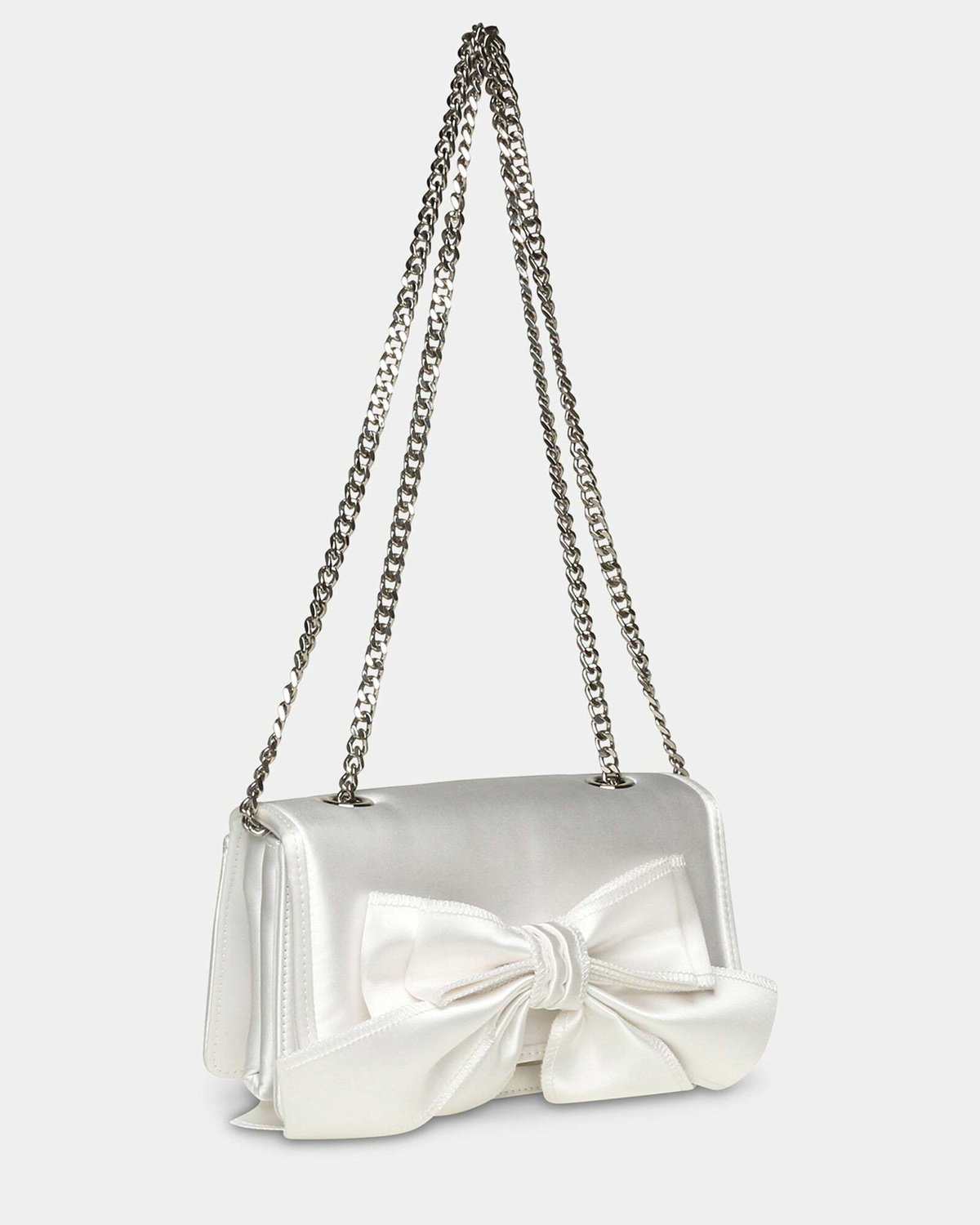 Steve Madden Bsaucer Bag in White Satin