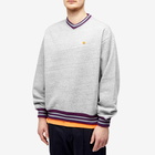 Acne Studios Men's Fiah V Neck Crew Sweat in Marble Grey Melange