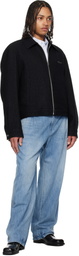 WOOYOUNGMI Black Tweed Zip-Up Jacket
