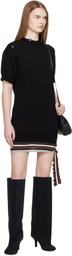 MM6 Maison Margiela Black Hanging Rib Minidress