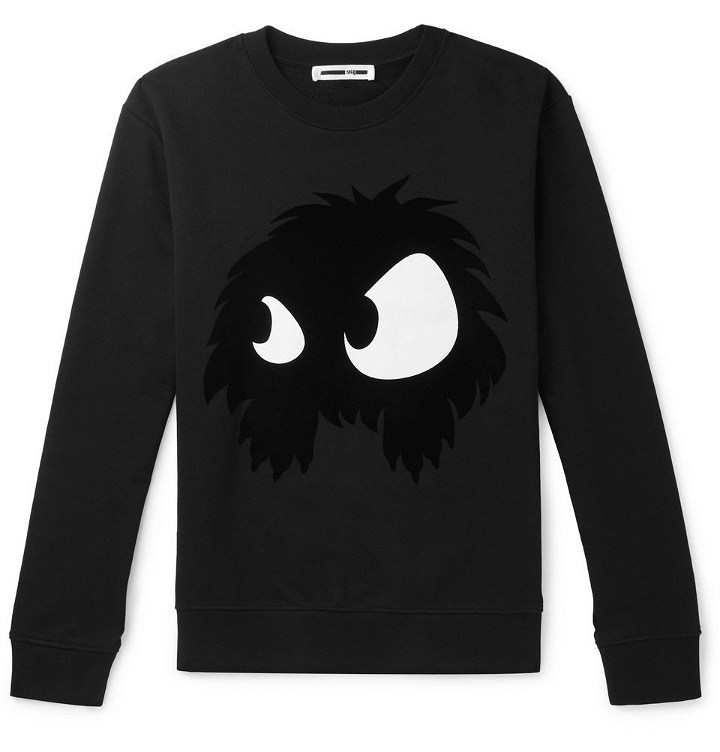 Photo: McQ Alexander McQueen - Flocked Printed Loopback Cotton-Jersey Sweatshirt - Black