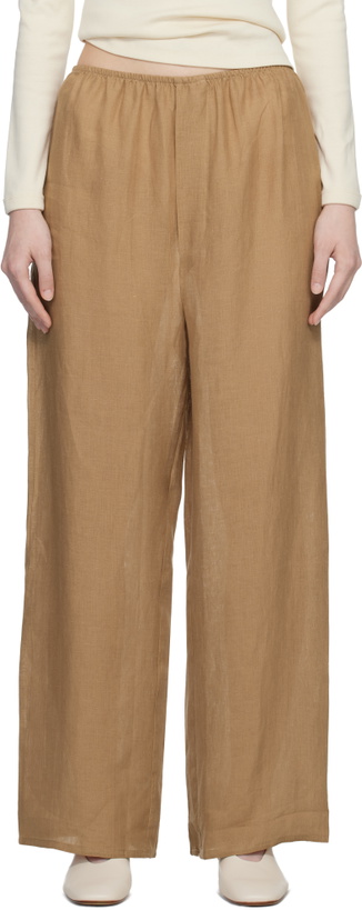 Photo: Baserange Tan Fine Linen Stoa Lounge Pants
