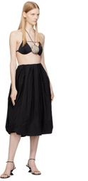 BEVZA Black Balloon Midi Skirt