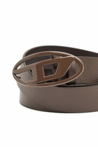 Diesel 4cm leather belt with matte Oval D buckle - Belts - Unisex - Brown