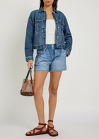 Rag & Bone Miramar Denim-print Terry Jacket Blue