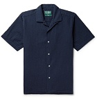 Gitman Vintage - Camp-Collar Cotton-Seersucker Shirt - Navy