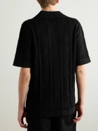 Jil Sander - Open-Knit Cotton Polo Shirt - Black