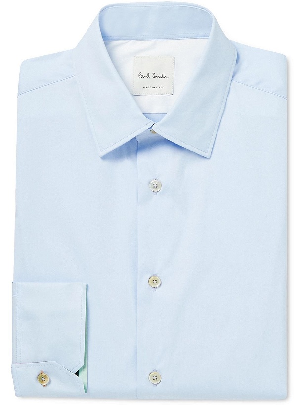 Photo: Paul Smith - Stretch Cotton-Blend Poplin Shirt - Blue