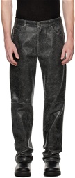 GUESS USA Black Cracked Leather Pants