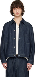 Solid Homme Navy Japanese Denim Trucker Jacket
