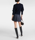 The Frankie Shop Blake pleated denim miniskirt