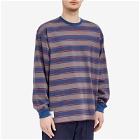 WTAPS Men's Long Sleeve 16 Stripe T-Shirt in Grey